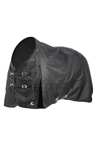 HORZE Nevada Heavy Weight 1200D Waterproof Horse Winter Turnout Blanket (400g Fill) - Black - 69 in