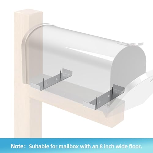 Image of Mailbox Mounting Bracket, 8 inch Wide Floor Rust-Free Mailbox Brackets for Post, Metal Heavy Duty Mail Box Bracket Mount Kit with Screws