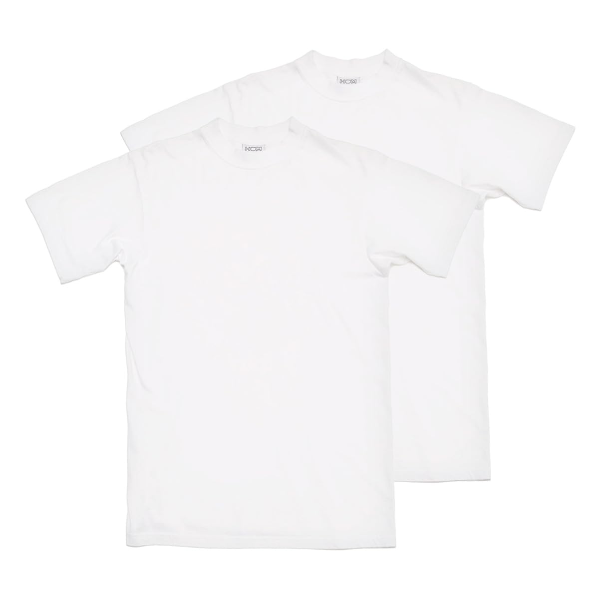 HOM Men's T-Shirt Crew Neck Pack of 2 - Tee Shirt Harro New, Short Sleeve, Round Neck, Plain, White, XXL