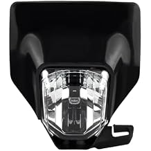 Dirt Bike LED Head Light,Motorcycle H4 Headlight For FC FE TC FX TE TX 125 250 300 350 450 501 FE250 FC250 TC25 Enduro Dirt Bike Lamp LightBlack