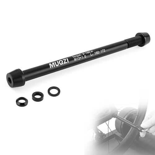 Yuragim Steckachse Fahrradanhänger M12 x 1 0 Steckachse mit Fahrrad Achsadapter 166-178mm Längenverstellbar Aluminiumlegierung Fahrrad Achse Steckachsenadapter Kompatibel mit Rennrad Mountainbike