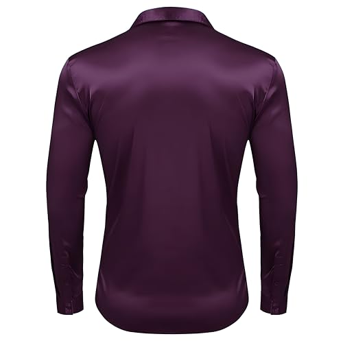 Image of Men's Satin Solid Full Sleeves Regular Fit Shirt