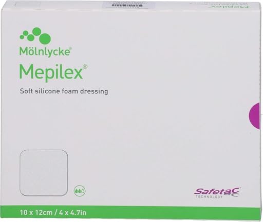 Mepilex - Medicazione in morbido silicone (10 x 12 cm, 5 pezzi)