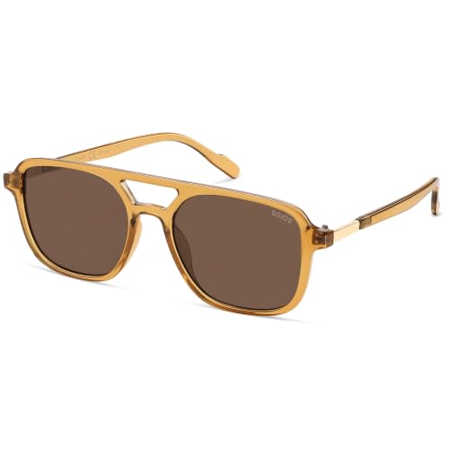 Image of SOJOS Retro Aviator Sunglasses Womens Mens,Trendy Rectangle Shades SJ2202