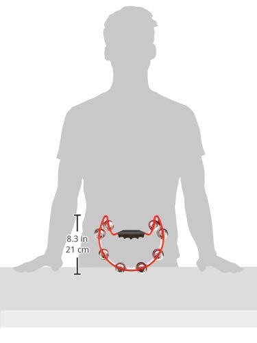 GEWA beatring halve maan - 16-paar verchroomde schellen - twee rijen - kleur rood - Image 3