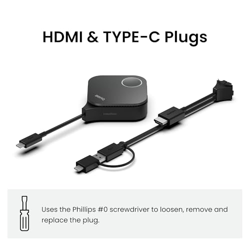 benq instashow wdc15 4k uhd wireless presentation system with usb-c amp hdmi button no app required usb touchscreen control128-bit encryption and cvss 40 certification for secure presentations