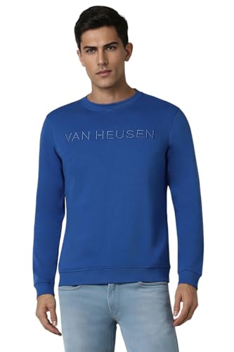 Image of Van Heusen Men's Embroidered Premium Cotton Full Sleeve Regular Fit Sweatshirt | Effortless Styling | Premium Cotton Blend