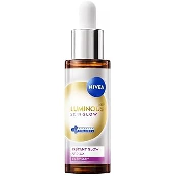 NIVEA LUMINOUS630 Skin Glow Instant Glow Serum - Moisturising Anti-Blemish Face Serum - Refines Pores - Thiamidol Niacinamide and Aloe Vera - Reduces Excess Fat - All