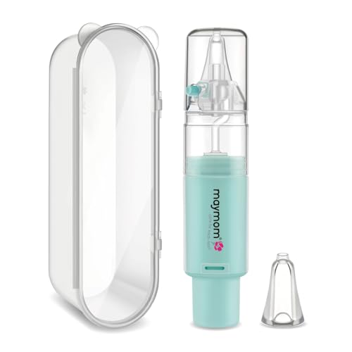 Image of Maymom Manual Baby Nasal Aspirator - Nose Sucker for Newborns and Toddlers, 3 Adjustable Suction Levels, Soft Silicone Tip, One-Handed Use, Mucus Remover, Easy to Clean, Baby Congestion Relief