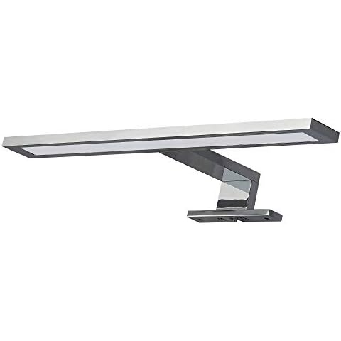 LED Spiegelleuchte 30cm 6W neutralweiß 230V aus Aluminium verchromt Cover