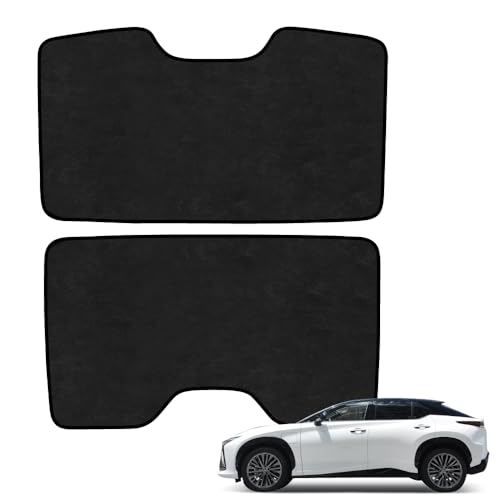 Foldable Sunroof Sunshade Compatible for Lexus RZ 300E 450E 2023-Present EB10, Foldable Adsorption Insulation Car Interior Sunroof Shade Suede Fabric UV Reflection Sunroof Sunshade (Black)