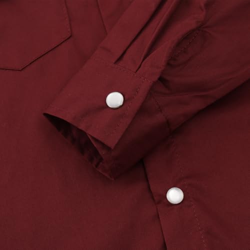 Image of Spring&Gege Boys' Long Sleeve Western Cowboys Pearl Snap Button Down Shirts (5-14 Years)