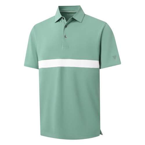 M MAELREG Golf Shirts for Men Short Sleeve Performance Dry Fit Lightweight Moisture Wicking Pique Casual Men's Polo Shirts