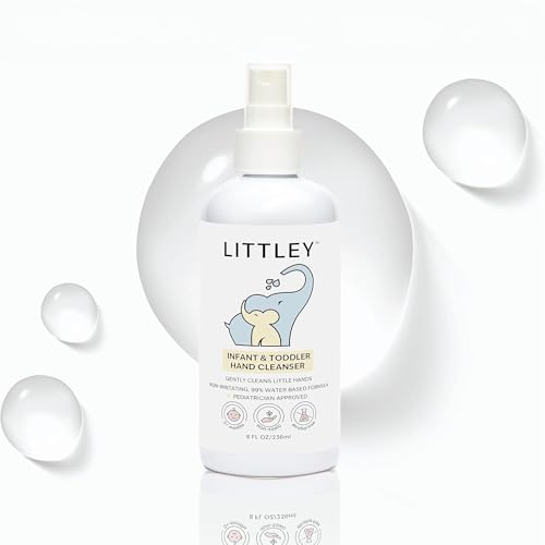 Image of Littley Infant & Toddler Hand Cleanser | Alcohol-Free HOCl Spray for Delicate Skin | Fragrance-Free Formula | Gentle & Convenient Hand Mist | Portable Travel Size | 8 oz