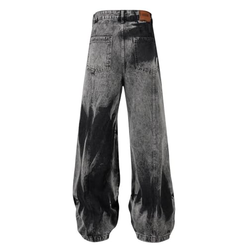 Men's Fashion Baggy Cargo Jeans Street Style Multi-Pockets Y2K Skater Wide Leg Denim Pants2