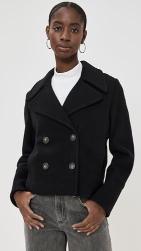Vince Women's Boiled Wool Cropped Peacoat2