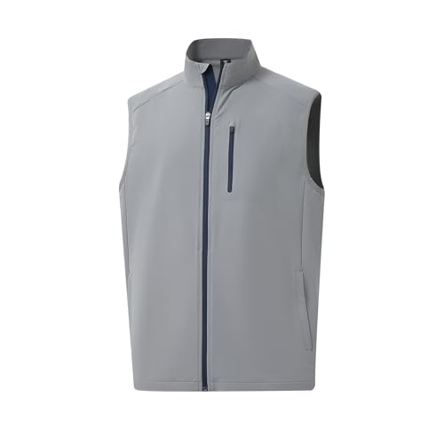 Image of M MAELREG Mens Vests Outerwear Windproof Lightweight Softshell Vests Zip Pockets Sports Sleeveless Jacket Golf Vests for Men