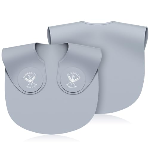 Noverlife Hair Cutting Collar Weighted, Waterproof Hair Cutting Mat for Shoulders Haircut Silicone Neck Collar, Haircutting Guide Cape Hair Dye Collar Gray Neck Guard Shoulder Pad for Hairdressing