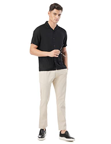 Image of FYLTR Men's Solid Rayon Casual Shirt with Resort Collar & Half Sleeves | Shirts for Men