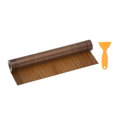 Image of HARFINGTON Wood Grain Repair Tape 15.7 Inch x 33ft Self Adhesive Repair Patch Tape Simulated Wooden Floor Tapes with Plastic Scraper for Tables Doors Windows Furniture, Light Brown Wood