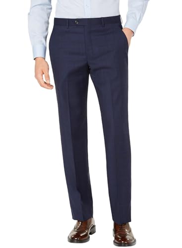 Lauren Ralph Lauren Mens Classic-Fit Wool Plaid Dress Pants 38W x 32L Blue