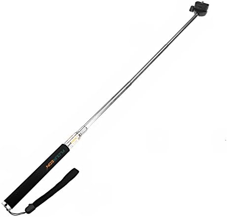 Floureon Extendable Telescopic Handheld Pole Arm Monopod Black with Tripod Adapter for Gopro HD Hero 3/2/1 Digital Camera