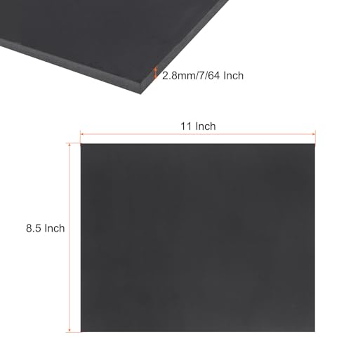 Image of Expanded PVC Plastic Sheet 7 /64 inch Thick, 8.5 inchx11 inch Lightweight Rigid Foam Sheet, [for Crafts Signage Displays Digital Screen Printing] - Black / 3 Pcs