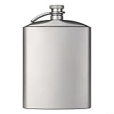 Shophubio Titanium Flask, 99.8% Pure Titanium, Leak-Proof Screw Cap, Acid Resistant, Pocket Liquor Flagon for Camping Hiking Backpacking Outdoor Sports(200ml)