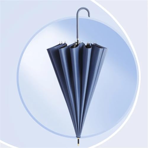 Parapluie long 16 os grand format anti-tempête noir