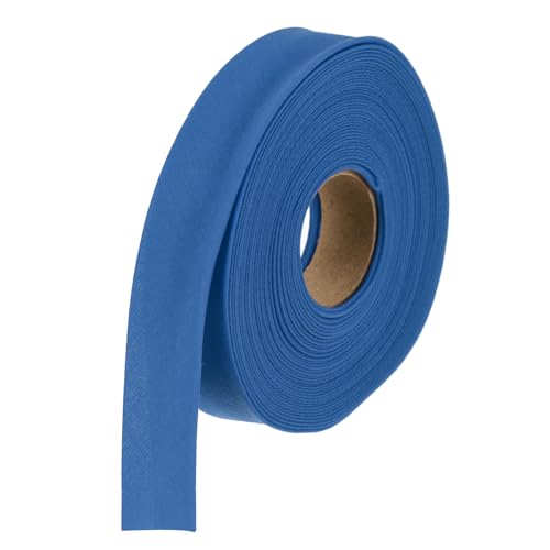 MECCANIXITY 1 Inch Double Fold Bias Tape Polyester Continuous Bulk Bias Tape for Sewing Seaming Quilting Hemming Binding Crafts (Dark Blue 10 Yards)