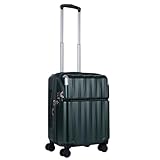 [トラベリスト] スーツケース キャリーケース ジッパーキャリー 機内持ち込みサイズ トップオープン フロントオープン ブレーキ付き ストッパー付き 拡張機能 レスト 35L(43L) 3.9kg マットグリーン