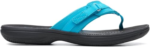 Image of Clarks Womens Breeze Sea Flip-Flop Sandals - Comfortable Flip Flop with Adjustable Hook and Arch Support - Casual Summer Wearing Cloudsteppers for Everyday