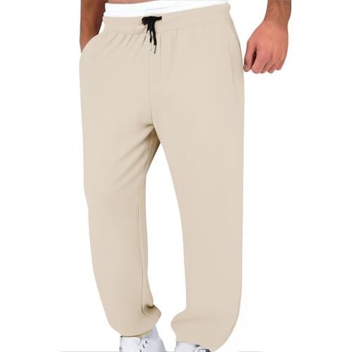 JiXiang Mens Elastic Waist Pants Lightweight Baggy Stretch Drawstring Jogging Trousers Cinch Bottom Soft Workout Sweatpants3