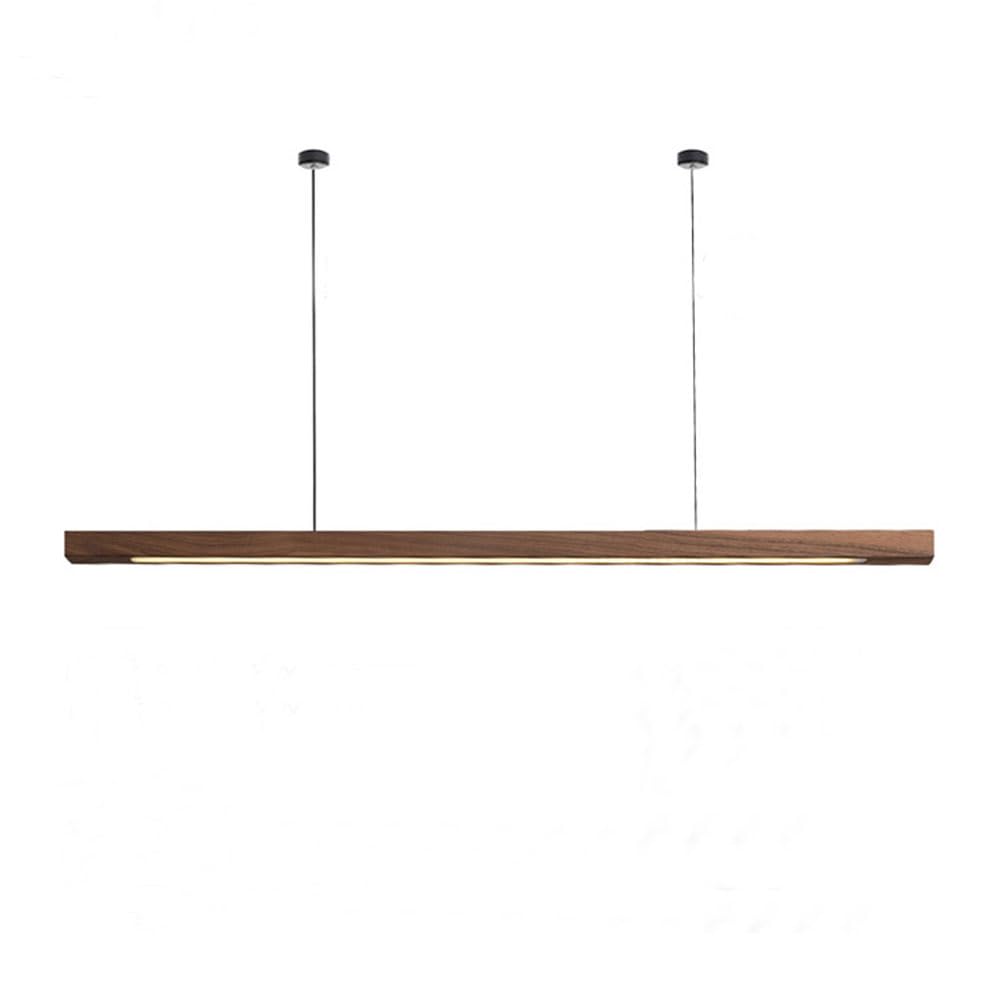 XJBTBA drewniana lampa wisząca liniowa długa minimalistyczna wyspa kuchenna lampa wisząca do stołu jadalnego, domowego biura