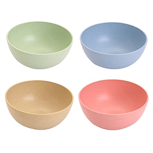 DDGAO Unzerbrechliche Müslischalen, groß, leicht, mikrowellen- und spülmaschinengeeignet, umweltfreundliche Schalen für Reis, Salat, Nudeln, Suppenschalen (groß, 15 x 7 cm), 4 Stück
