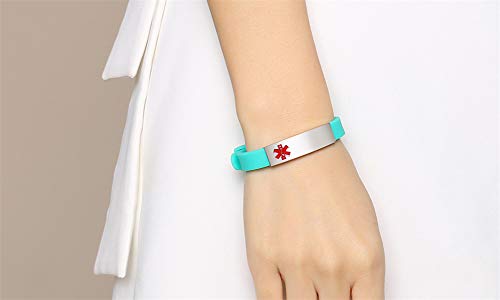 Pulseras de alerta médica ZKXXJ de silicona para emergencias 5