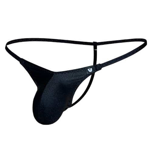 Gogobear Men's Glossy High Stretch Thongs Sexy Low Rise Spaghetti Straps Bikinis Underwear G-String Bulge Pouch Panties2