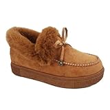 Women's Cute Bow Flats Platform Ankle Boots Winter Warm...
