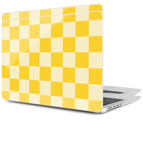 Image of MEEgoodo Case for MacBook Pro 16 inch 2026 2024 2023 2021, Laptop Hard Shell Compatible with M5 M4 M3 M2 M1 Pro /Max Chip, Fit Model A3429 /A3428 /A3403 /A3186 /A2991 /A2780 /A2485, Yellow Squares