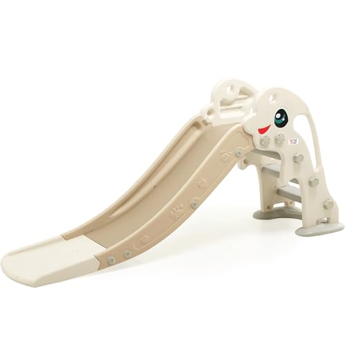 Baby Vivo Toboggan pour Enfants Aire de Jeux Toboggan - Jeu d'Extérieur et à l'Intérieur - Jardin Dauphin en Brun/Café