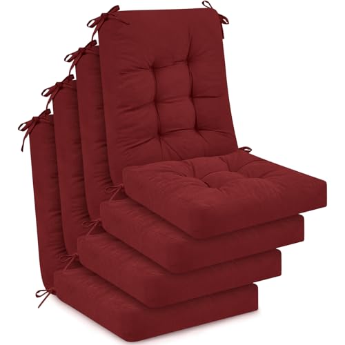 Image of Juexica Ruby Red 17 x 17 Inch 4 Sets Outdoor Patio Chair Cushion