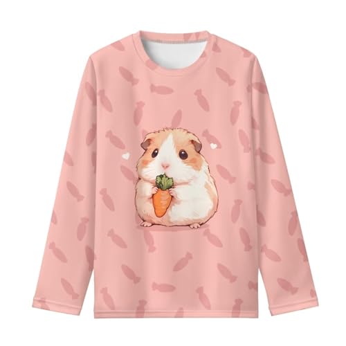 Image of Girls Long Sleeve T Shirt Cute Cartoon Crewneck Shirt for Kids 3-16Y Fall Winter Clothes