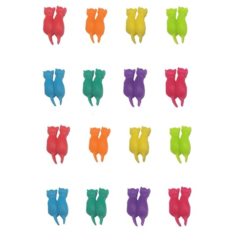 KANLVU Segna Bicchieri Calici 12 Pezzi in Silicone Forma di Gattino Ciondoli per Bicchieri di Vino Riutilizzabile Segnabicchieri per Calici Marcatori di Bevande per Serate di Gala(16PCS)