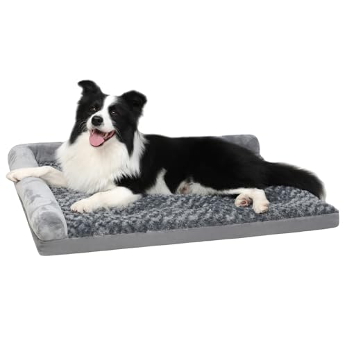 Washable Dog Beds for Medium Sized Dog, Soft Dog Bed Mat Cozy Plush, Dog Sofa Couch with L-Shaped Bolster, Big Pet Bed with Non-Skid Bottom 36x27 inch Washable Dog Beds for Medium Sized Dog, Soft Dog Bed Mat Cozy Plush, Dog Sofa Couch with L-Shaped Bolster, Big Pet Bed with Non-Skid Bottom 36x27 inch