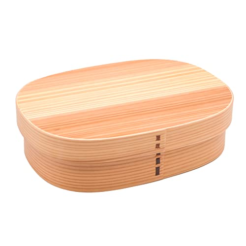曲げわっぱ 弁当箱 木製 杉の木 22×16cm 仕切り ランチボックス 一段 ナチュラル A-31-272298