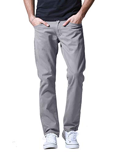 Match Men's Classic Straight Leg Chinos Pants #8139(Light Gray,M/30)