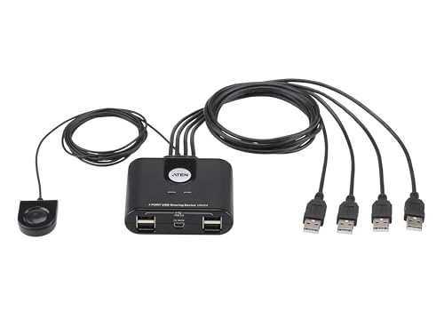 ATEN US424-AT Peripheral Switch (4-Port, USB 2.0), Schwarz