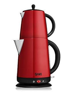SAKI Turkish Tea Maker Machine Pro, Electric Double-Pot Teapot 1.75L