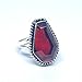 MAAJEWELS Coffin Gemstone Ring for Women, 925 Sterling Silver Boho Vintage Statement Jewelry, Handmade Gift (Red Garnet)