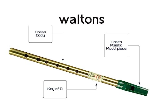 image for Waltons Brass Mellow Whistle - Key of D - For Beginners, Intermediates